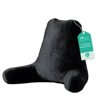 Sasttie Reading Pillows for Sitting in Bed Adult, Velvet Back Pillow Bed Sitting Up, Back-Rest Support Cushion for Sit Up on Couch, Sofa, and Floor, Dorm Essentials, Oeko-Tex Certified, Dark Grey