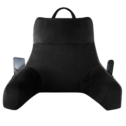Back Pillow for Bed Sitting up, Reading Pillow for Sitting in Bed Adult, Back Support Pillow, Memory Foam Sit up Lounge Backrest Pillow with Arms for TV, Couch, Chair, Dorm, 18 Inch, Grey