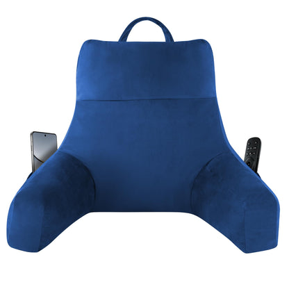 Back Pillow for Bed Sitting up, Reading Pillow for Sitting in Bed Adult, Back Support Pillow, Memory Foam Sit up Lounge Backrest Pillow with Arms for TV, Couch, Chair, Dorm, 18 Inch, Grey