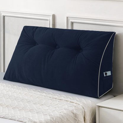 Sasttie Headboard Pillow Queen, Triangular Wedge Pillow Headboard, Wedge Headboard Pillow for Bed Sofa, Daybed Pillows for Sitting up, Reading or Working with Removable Cover, Dark Grey