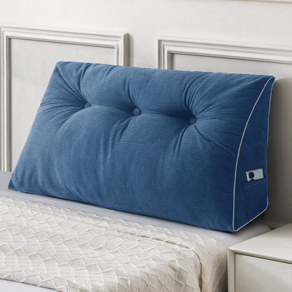 Sasttie Headboard Pillow Queen, Triangular Wedge Pillow Headboard, Wedge Headboard Pillow for Bed Sofa, Daybed Pillows for Sitting up, Reading or Working with Removable Cover, Dark Grey
