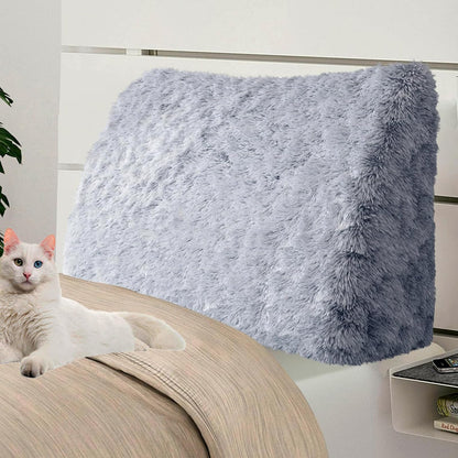 11 lbs Thickened Queen Headboard Pillow for Sitting Up in Bed, Back Support Reading Pillow with Side Pocket and Velvet Removable Cover, Triangular Large Wedge Headboard Pillow