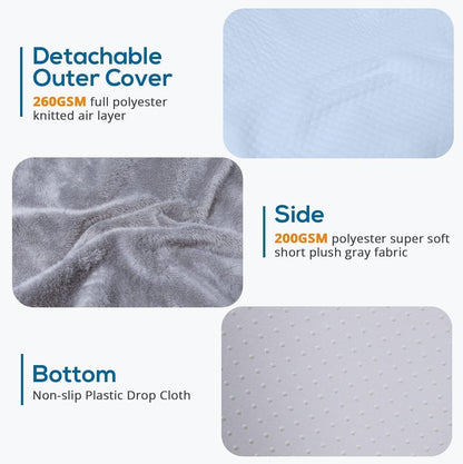 Sasttie Wedge Pillow, 12 Inch Memory Foam Bed Wedge Pillow for Sleeping, Acid Reflux, Back Pain, Post Surgery, and Snoring, Designed with Washable Cover, Cool Gray