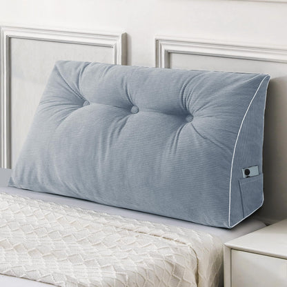 Sasttie Headboard Pillow Queen, Triangular Wedge Pillow Headboard, Wedge Headboard Pillow for Bed Sofa, Daybed Pillows for Sitting up, Reading or Working with Removable Cover, Dark Grey