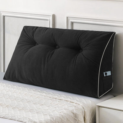 Sasttie Headboard Pillow Queen, Triangular Wedge Pillow Headboard, Wedge Headboard Pillow for Bed Sofa, Daybed Pillows for Sitting up, Reading or Working with Removable Cover, Dark Grey