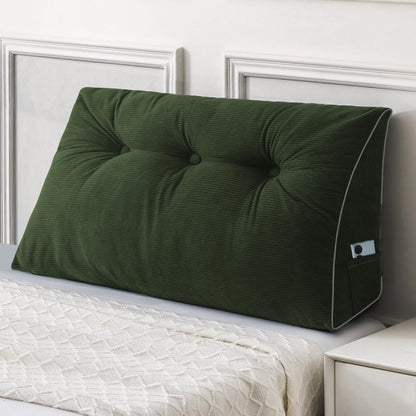 Sasttie Headboard Pillow Queen, Triangular Wedge Pillow Headboard, Wedge Headboard Pillow for Bed Sofa, Daybed Pillows for Sitting up, Reading or Working with Removable Cover, Dark Grey