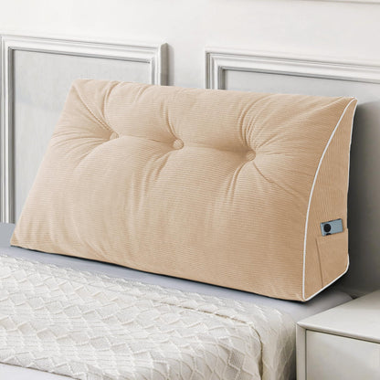 Sasttie Headboard Pillow Queen, Triangular Wedge Pillow Headboard, Wedge Headboard Pillow for Bed Sofa, Daybed Pillows for Sitting up, Reading or Working with Removable Cover, Dark Grey