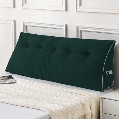 Sasttie Headboard Pillow Queen, Triangular Wedge Pillow Headboard, Wedge Headboard Pillow for Bed Sofa, Daybed Pillows for Sitting up, Reading or Working with Removable Cover, Dark Grey