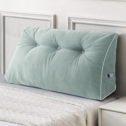 Sasttie Headboard Pillow Queen, Triangular Wedge Pillow Headboard, Wedge Headboard Pillow for Bed Sofa, Daybed Pillows for Sitting up, Reading or Working with Removable Cover, Dark Grey