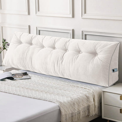 Sasttie Headboard Pillow Queen, Triangular Wedge Pillow Headboard, Wedge Headboard Pillow for Bed Sofa, Daybed Pillows for Sitting up, Reading or Working with Removable Cover, Dark Grey