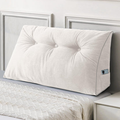 Sasttie Headboard Pillow Queen, Triangular Wedge Pillow Headboard, Wedge Headboard Pillow for Bed Sofa, Daybed Pillows for Sitting up, Reading or Working with Removable Cover, Dark Grey