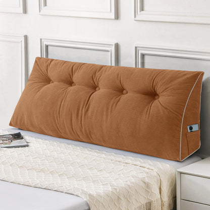 Sasttie Headboard Pillow Queen, Triangular Wedge Pillow Headboard, Wedge Headboard Pillow for Bed Sofa, Daybed Pillows for Sitting up, Reading or Working with Removable Cover, Dark Grey