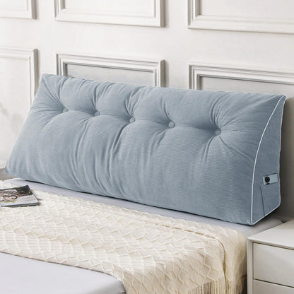 Sasttie Headboard Pillow Queen, Triangular Wedge Pillow Headboard, Wedge Headboard Pillow for Bed Sofa, Daybed Pillows for Sitting up, Reading or Working with Removable Cover, Dark Grey