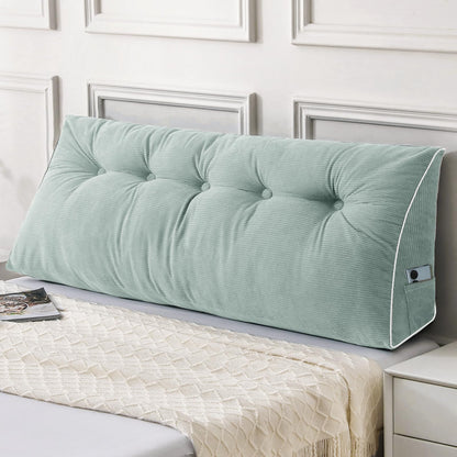 Sasttie Headboard Pillow Queen, Triangular Wedge Pillow Headboard, Wedge Headboard Pillow for Bed Sofa, Daybed Pillows for Sitting up, Reading or Working with Removable Cover, Dark Grey