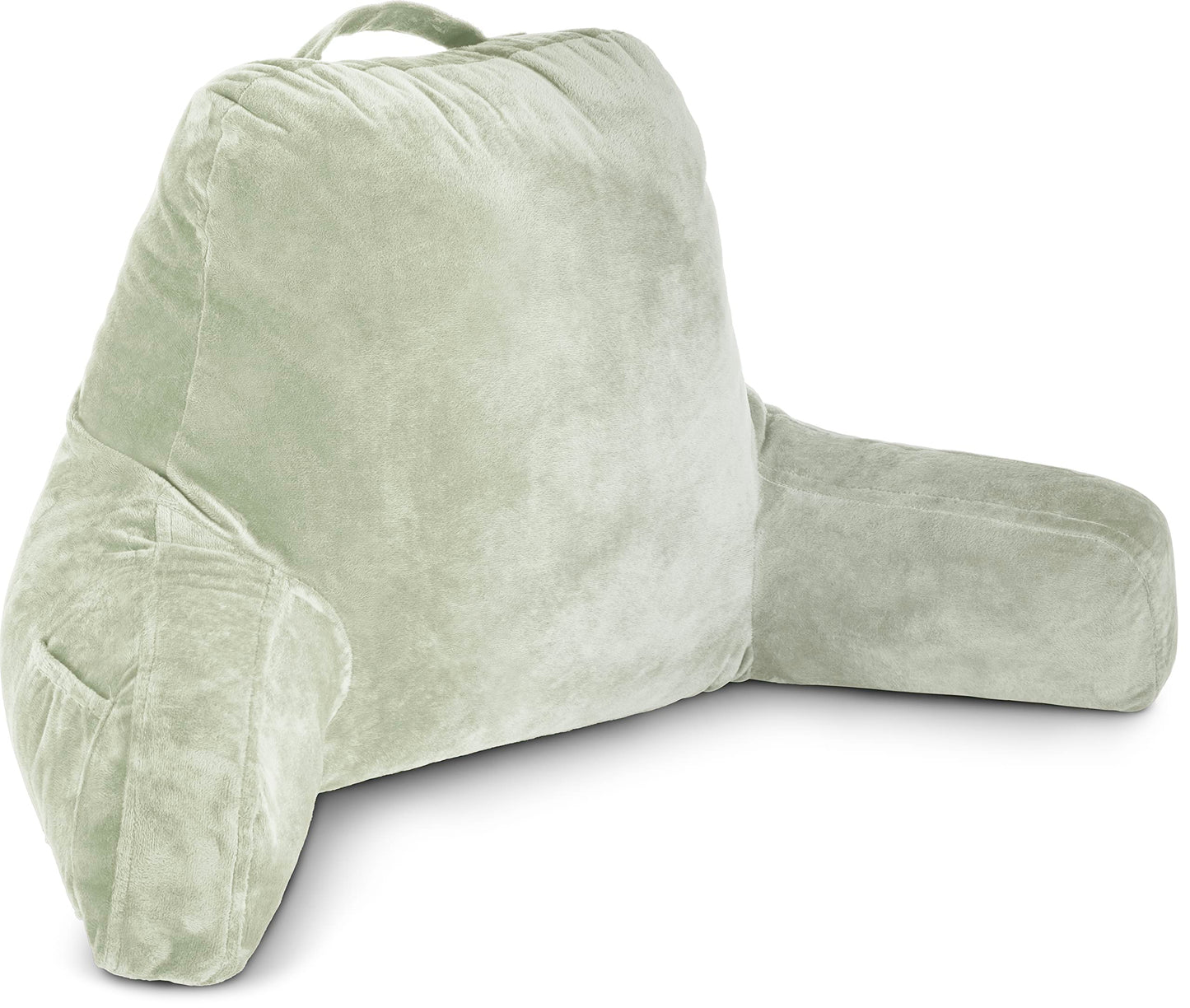 Husband Pillow XXL The Original for Adults - 30" Tall Backrest for Sitting Up in Bed - Firm Support Reading & Bed Rest Pillows for Adults, Neck Roll, Removable Cover - TV - Dark Grey