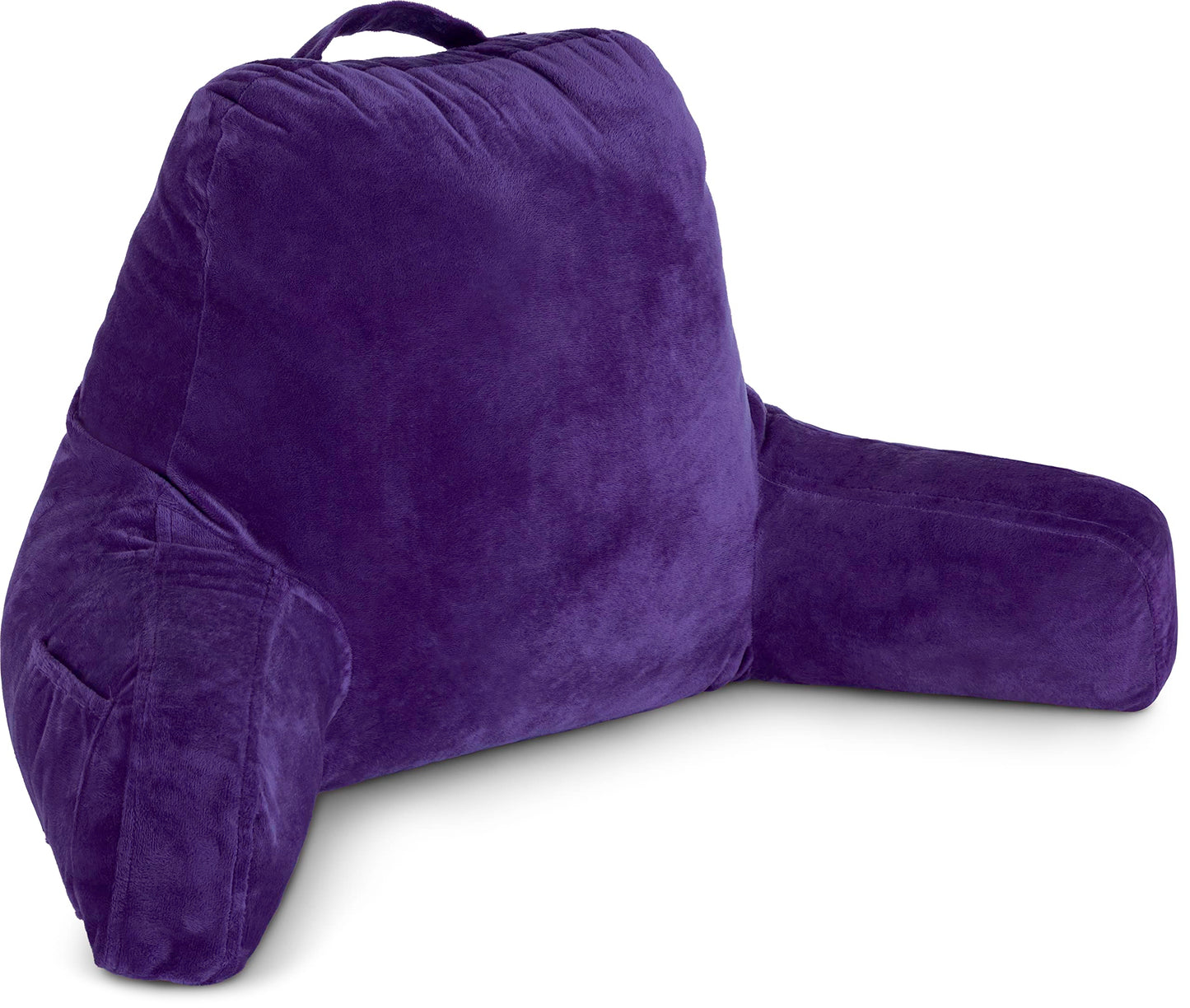 Husband Pillow XXL The Original for Adults - 30" Tall Backrest for Sitting Up in Bed - Firm Support Reading & Bed Rest Pillows for Adults, Neck Roll, Removable Cover - TV - Dark Grey