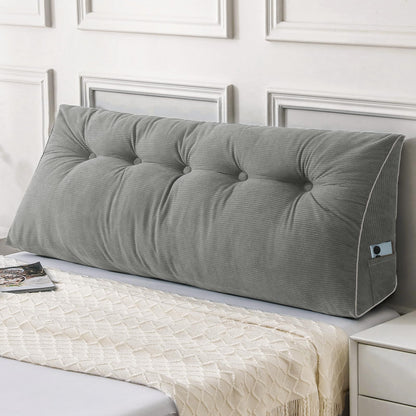 Sasttie Headboard Pillow Queen, Triangular Wedge Pillow Headboard, Wedge Headboard Pillow for Bed Sofa, Daybed Pillows for Sitting up, Reading or Working with Removable Cover, Dark Grey