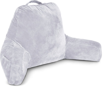Husband Pillow XXL The Original for Adults - 30" Tall Backrest for Sitting Up in Bed - Firm Support Reading & Bed Rest Pillows for Adults, Neck Roll, Removable Cover - TV - Dark Grey