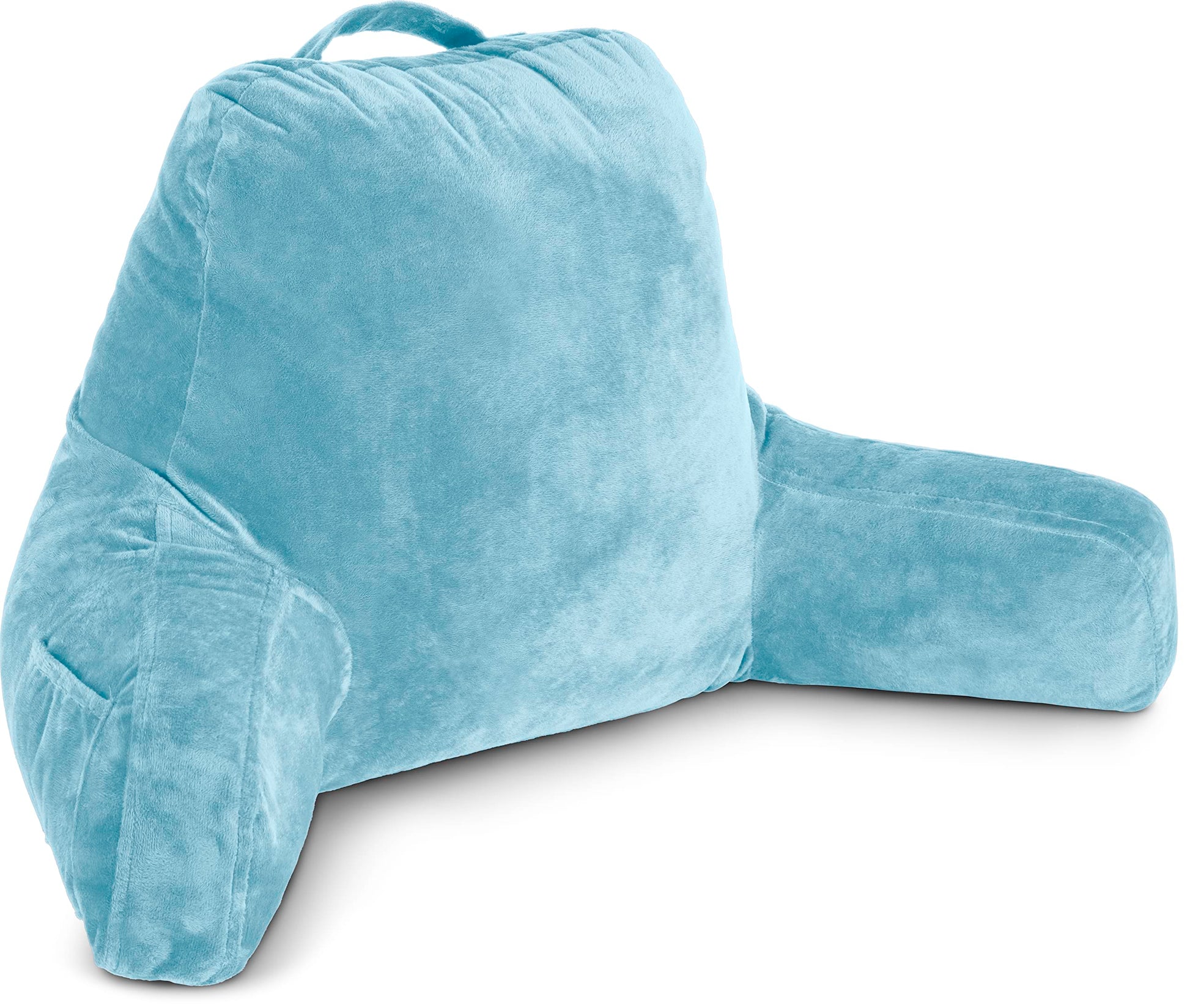 Husband Pillow XXL The Original for Adults - 30" Tall Backrest for Sitting Up in Bed - Firm Support Reading & Bed Rest Pillows for Adults, Neck Roll, Removable Cover - TV - Dark Grey