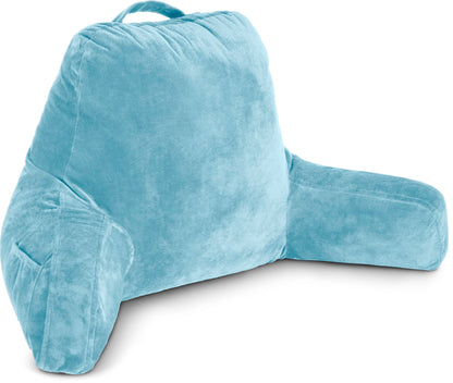 Husband Pillow XXL The Original for Adults - 30" Tall Backrest for Sitting Up in Bed - Firm Support Reading & Bed Rest Pillows for Adults, Neck Roll, Removable Cover - TV - Dark Grey
