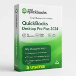 QuickBooks Desktop Pro Plus 2024 – 3 User – Digital License – USA Version – One-Time Purchase